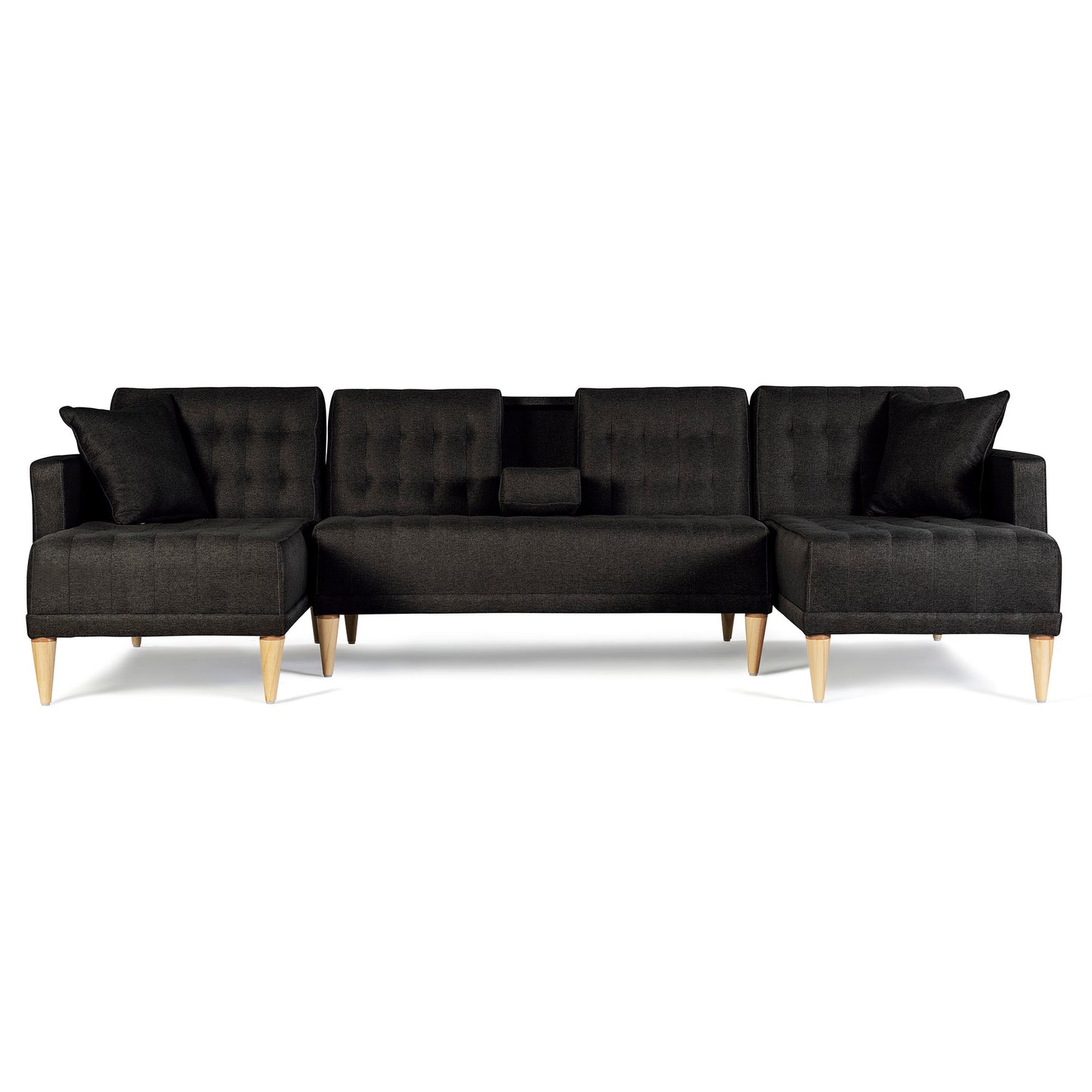 Sala Modular Doble Chaise Marietta Color Negro