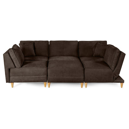 Sala Modular Maristella De 6 modulos Color Chocolate