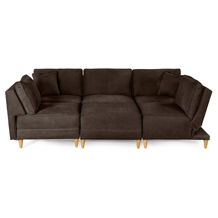 Sala Modular Maristella De 6 modulos Color Chocolate