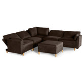 Sala De 6 Modulos Makora Morelli Memory Foam Chocolate Chenil Respaldo Reclinable De 3 Posiciones