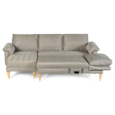 Sala Modular Doble Chaise Salazar Color Gris Claro