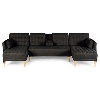 Sala Modular Doble Chaise Boyd Color Negro