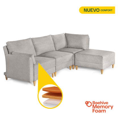 Sala modular Everyn 4 modulos Color Grey