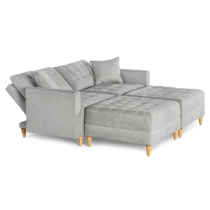 Sala Modular Godric de 4 modulos Color Gris Claro