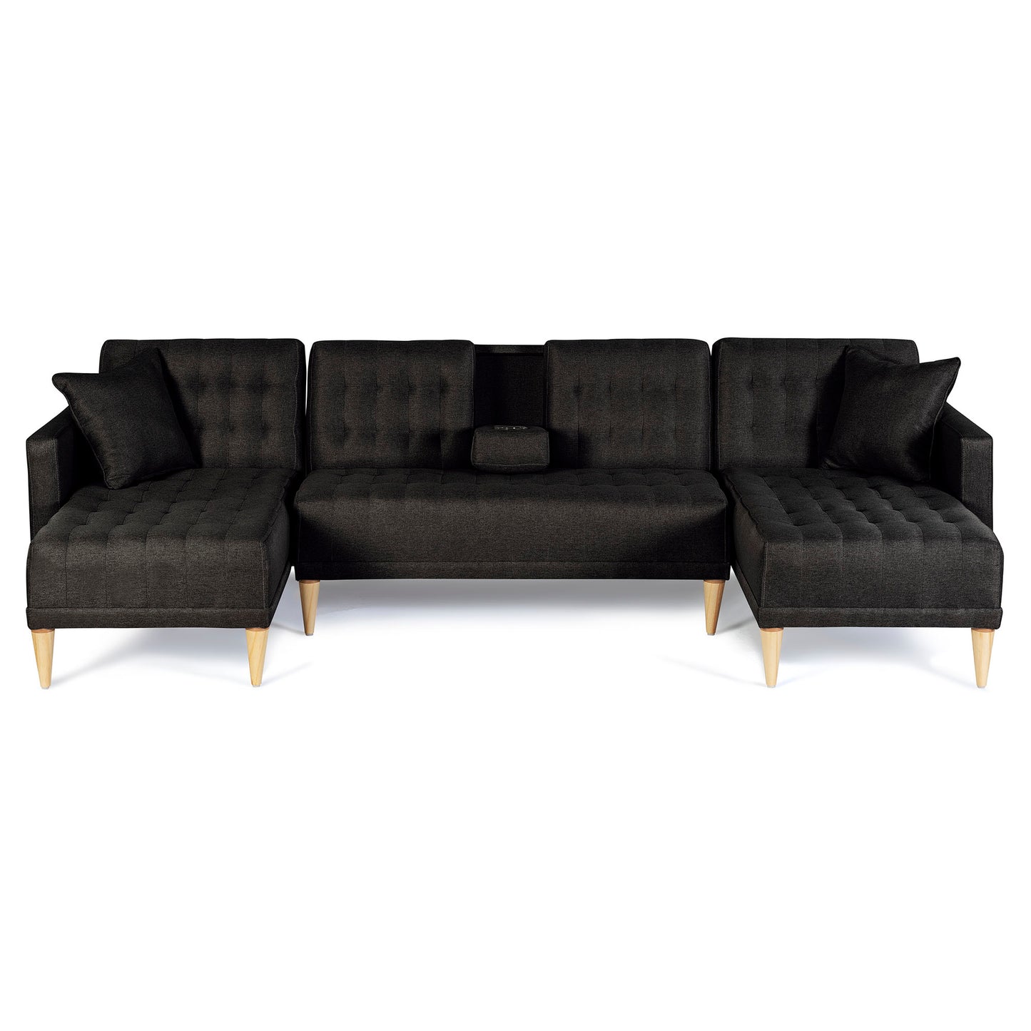 Sala Modular Doble Chaise Marietta Color Negro