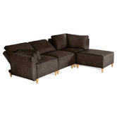 Sala De 4 Modulos Makora Morelli Memory Foam Chocolate Chenil Respaldo Reclinable De 3 Posiciones