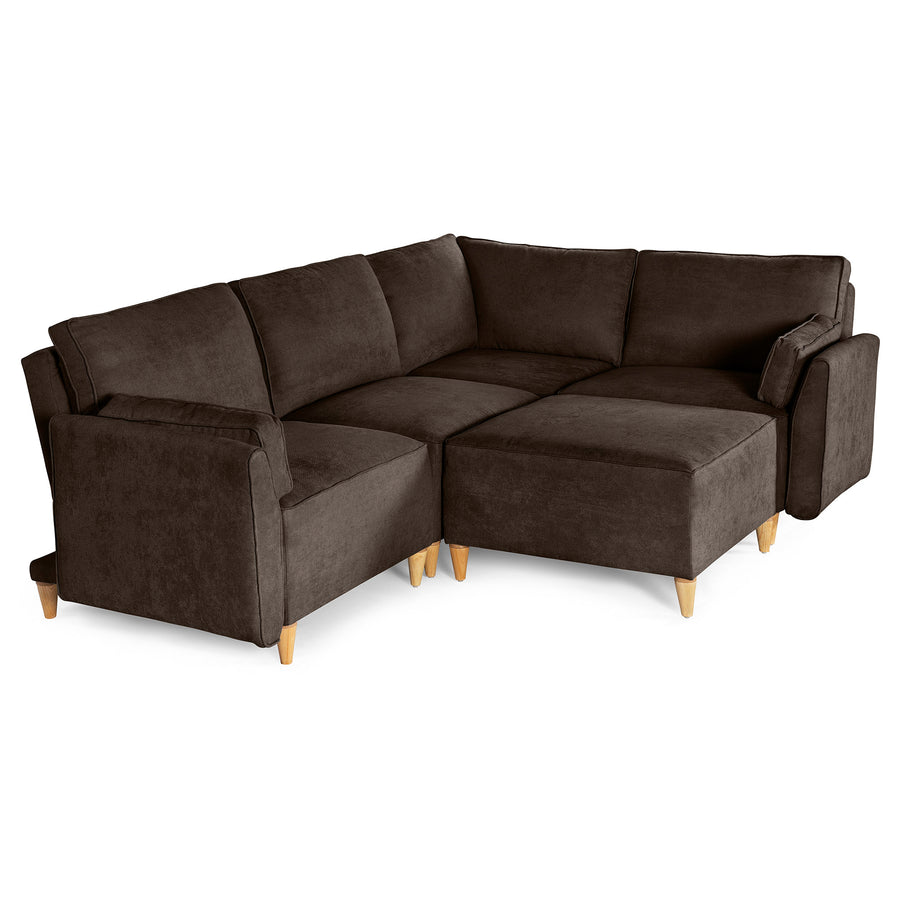 Sala De 5 Modulos Makora Morelli Memory Foam Chocolate Chenil Respaldo Reclinable De 3 Posiciones