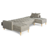 Sala Modular Doble Chaise Travis Color Gris Claro
