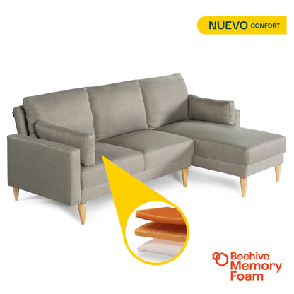 Sala Modular Chica Kissa Color Gris Claro