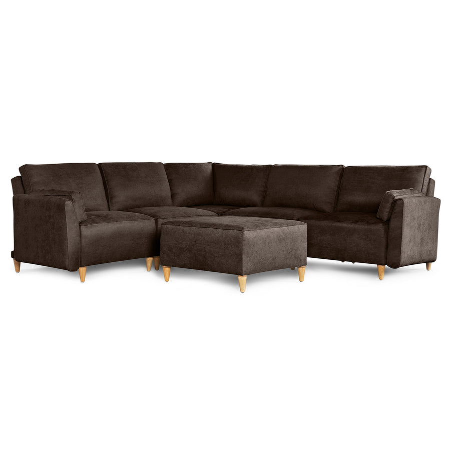 Sala De 6 Modulos Makora Morelli Memory Foam Chocolate Chenil Respaldo Reclinable De 3 Posiciones