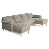 Sala Modular Doble Chaise Salazar Color Gris Claro