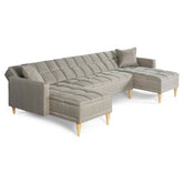 Sala Modular Doble Chaise Travis Color Gris Claro