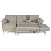 Sala Modular Doble Chaise Barker Color Gris Claro