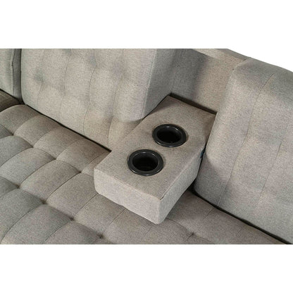 Sala Modular Doble Chaise Boyd Color Gris Claro