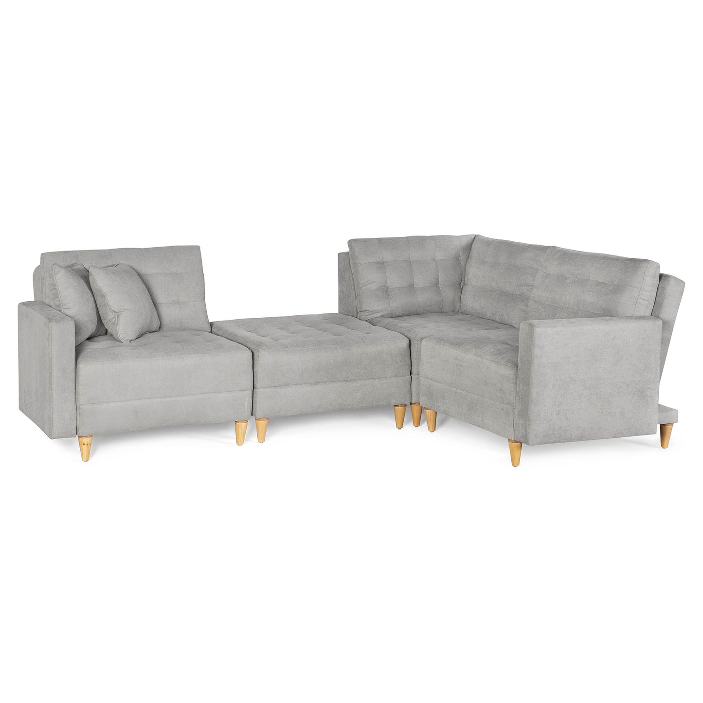 Sala Modular Godric de 4 modulos Color Gris Claro