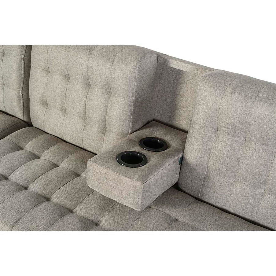 Sala Modular Doble Chaise Marietta Color Gris Claro
