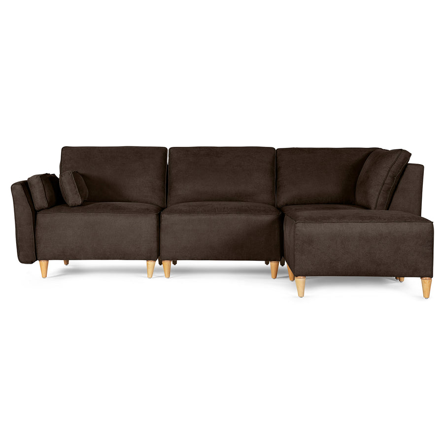 Sala De 4 Modulos Makora Morelli Memory Foam Chocolate Chenil Respaldo Reclinable De 3 Posiciones