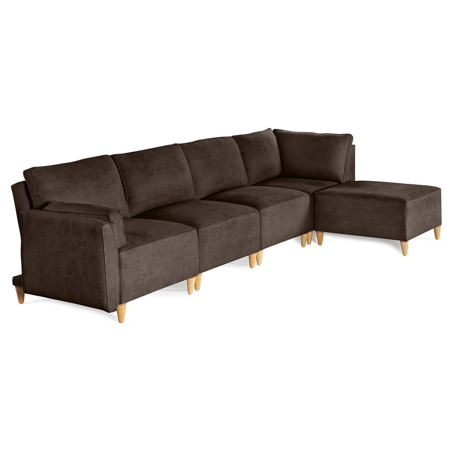 Sala De 5 Modulos Makora Morelli Memory Foam Chocolate Chenil Respaldo Reclinable De 3 Posiciones