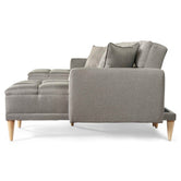 Sala Modular Doble Chaise Travis Color Gris Claro