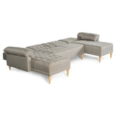 Sala Modular Doble Chaise Barker Color Gris Claro