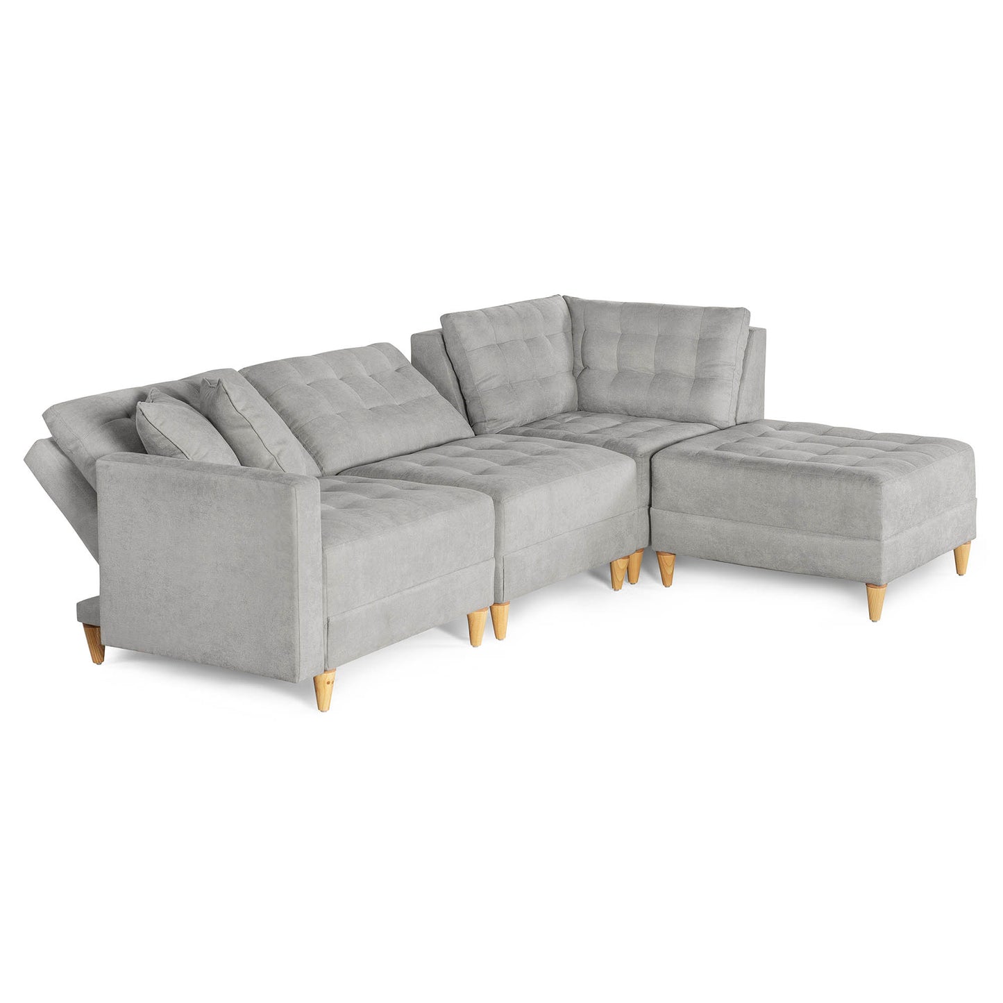 Sala Modular Godric de 4 modulos Color Gris Claro