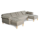 Sala Modular Doble Chaise Barker Color Gris Claro