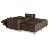 Sala De 4 Modulos Makora Everyn Memory Foam Chocolate Chenil Respaldo Reclinable De 3 Posiciones
