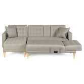 Sala Modular Doble Chaise Marietta Color Gris Claro