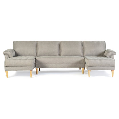 Sala Modular Doble Chaise Salazar Color Gris Claro