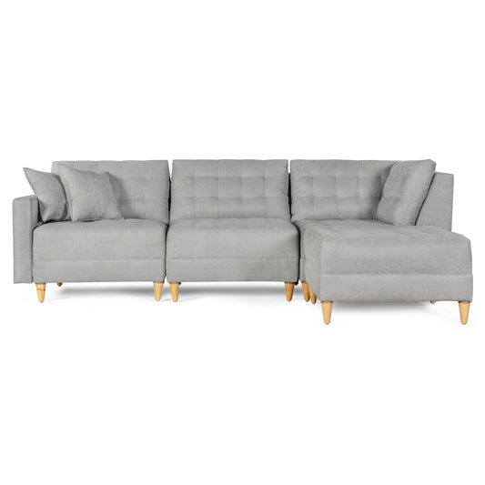 Sala Modular Godric de 4 modulos Color Gris Claro