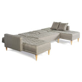 Sala Modular Doble Chaise Marietta Color Gris Claro