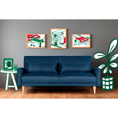 Sofá Cama Anicka Color Azul