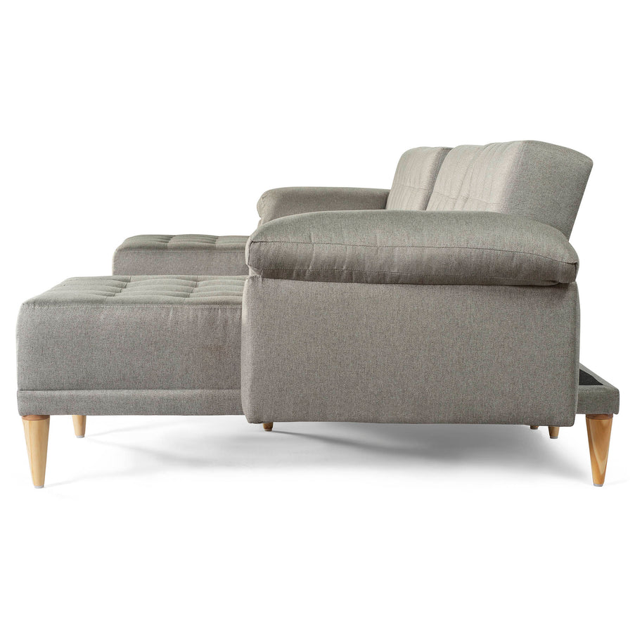 Sala Modular Doble Chaise Barker Color Gris Claro