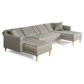 Sala Modular Doble Chaise Marietta Color Gris Claro