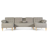 Sala Modular Doble Chaise Barker Color Gris Claro