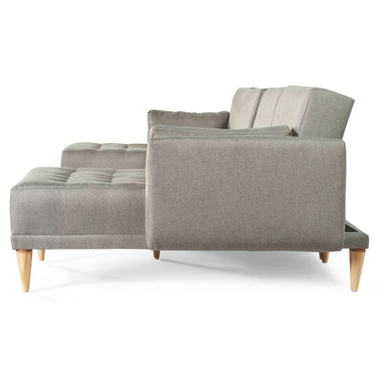 Sala Modular Doble Chaise Boyd Color Gris Claro