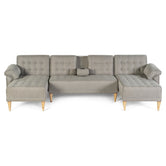 Sala Modular Doble Chaise Barker Color Gris Claro