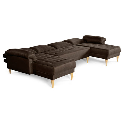 Sala Modular Doble Chaise Salazar Color Chocolate