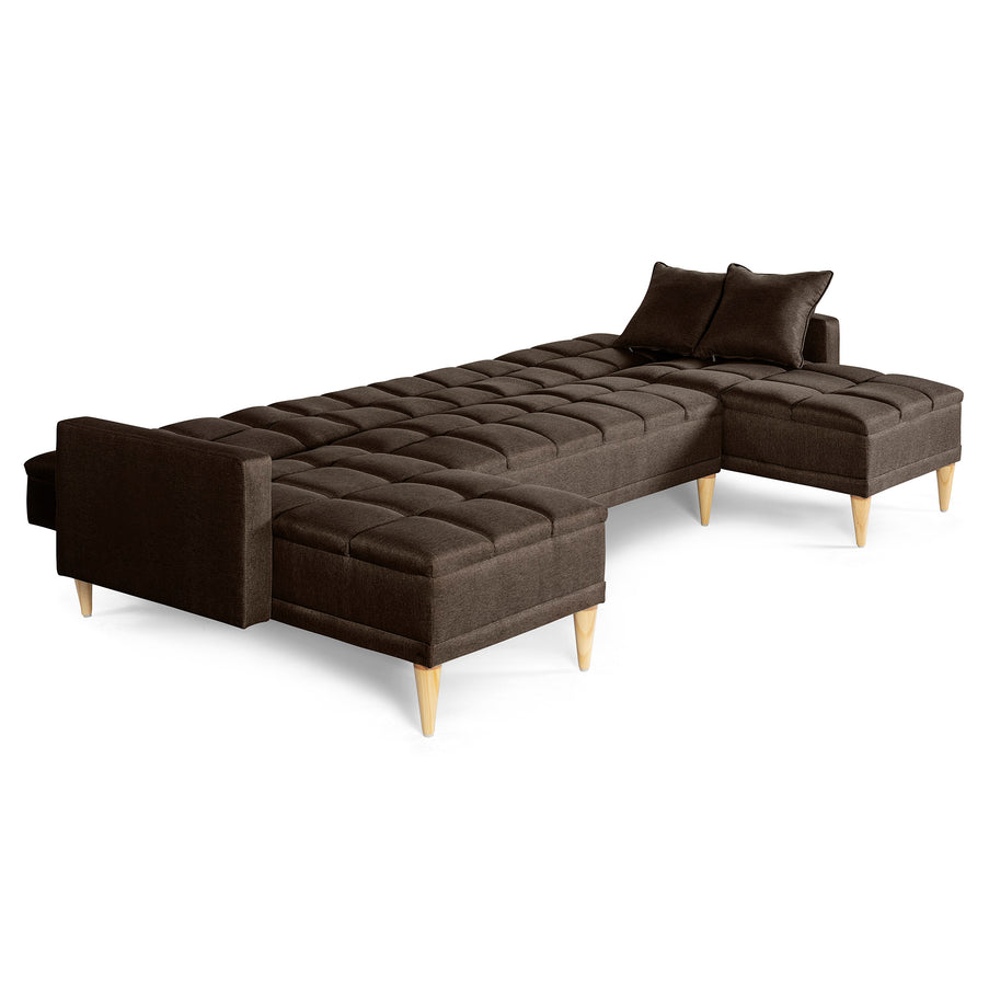 Sala Modular Doble Chaise Travis Color Chocolate