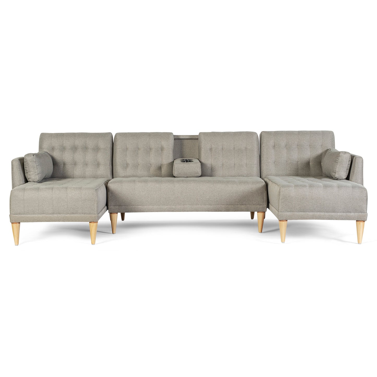 Sala Modular Doble Chaise Boyd Color Gris Claro