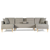 Sala Modular Doble Chaise Marietta Color Gris Claro