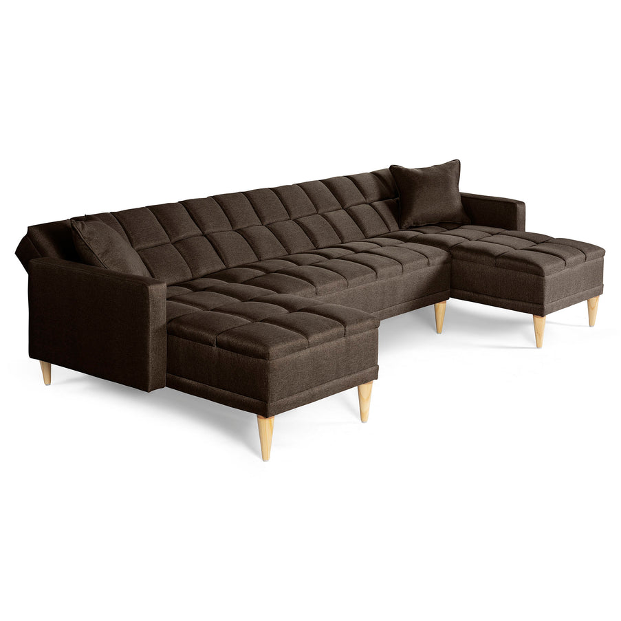 Sala Modular Doble Chaise Travis Color Chocolate