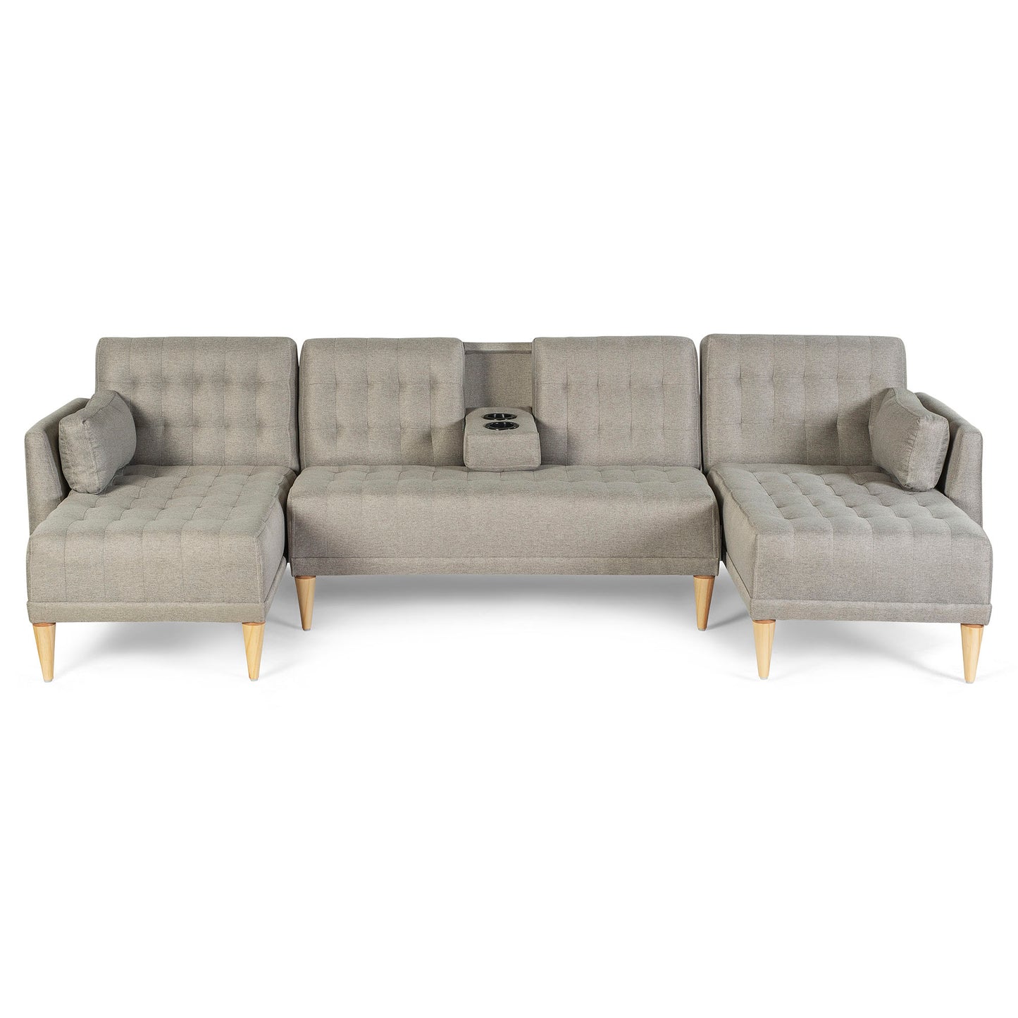 Sala Modular Doble Chaise Boyd Color Gris Claro