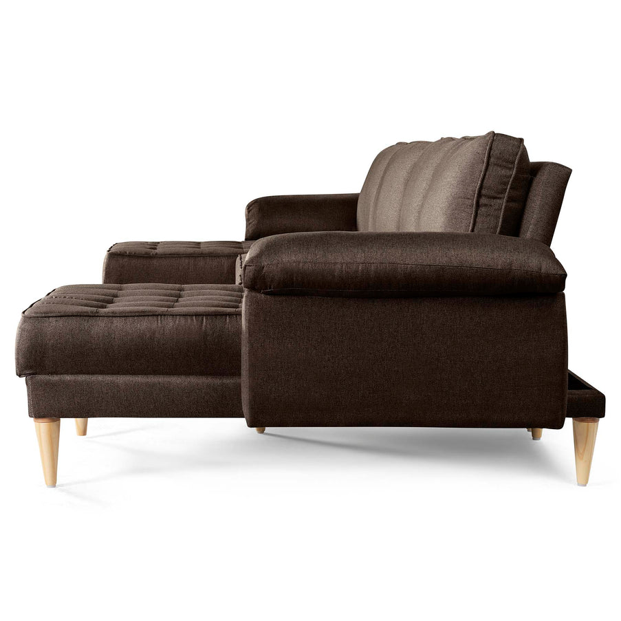 Sala Modular Doble Chaise Salazar Color Chocolate