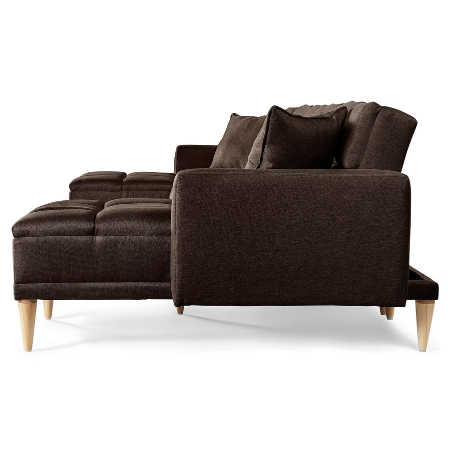 Sala Modular Doble Chaise Travis Color Chocolate