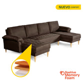 Sala Modular Doble Chaise Salazar Color Chocolate
