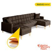 Sala Modular Doble Chaise Travis Color Chocolate