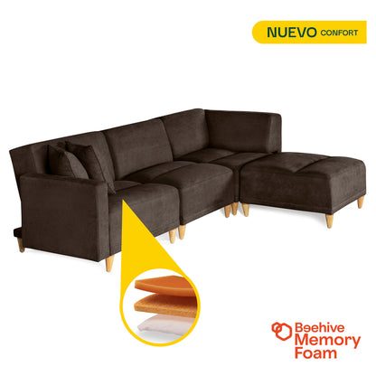 Sala modular Avalon de 4 modulos Color Chocolate