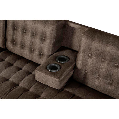 Sala Modular Doble Chaise Brandon Chocolate