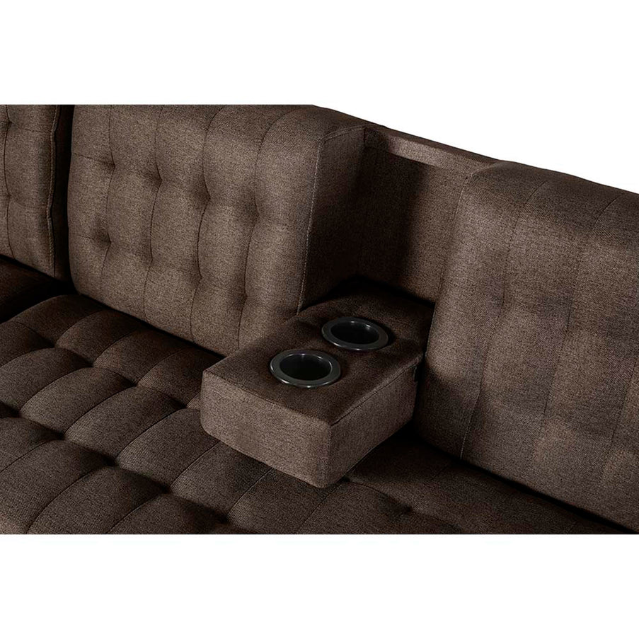 Sala Modular Doble Chaise Marietta Color Chocolate